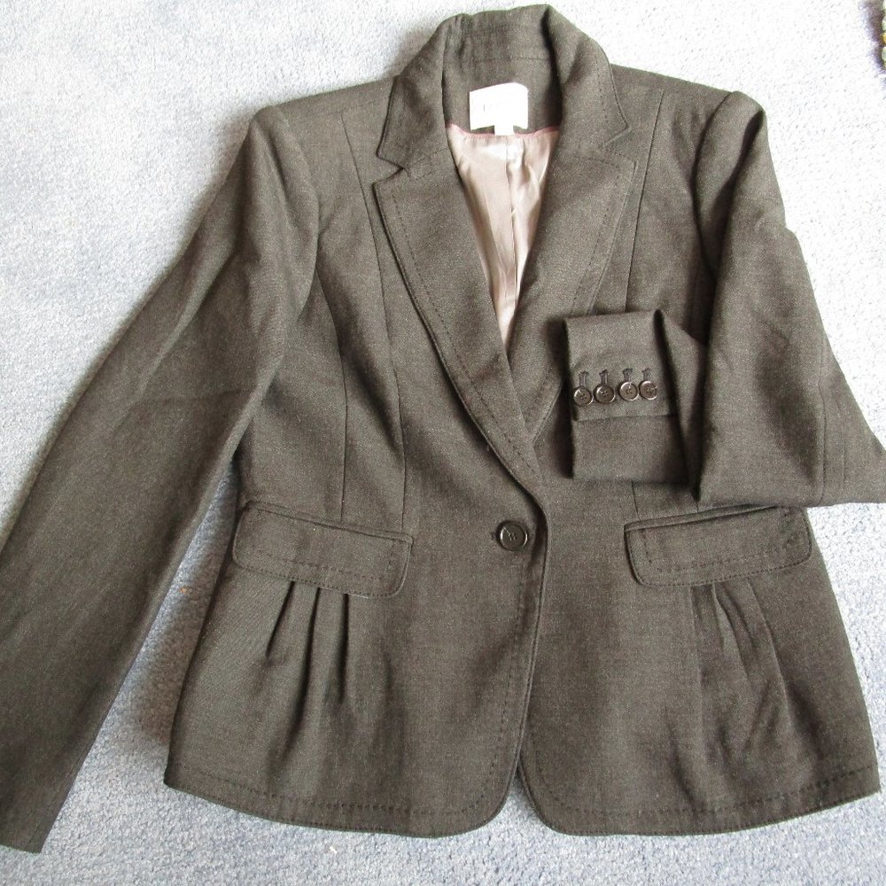 LOFT, sz 6, charcoal colored womens jacket/blazer.